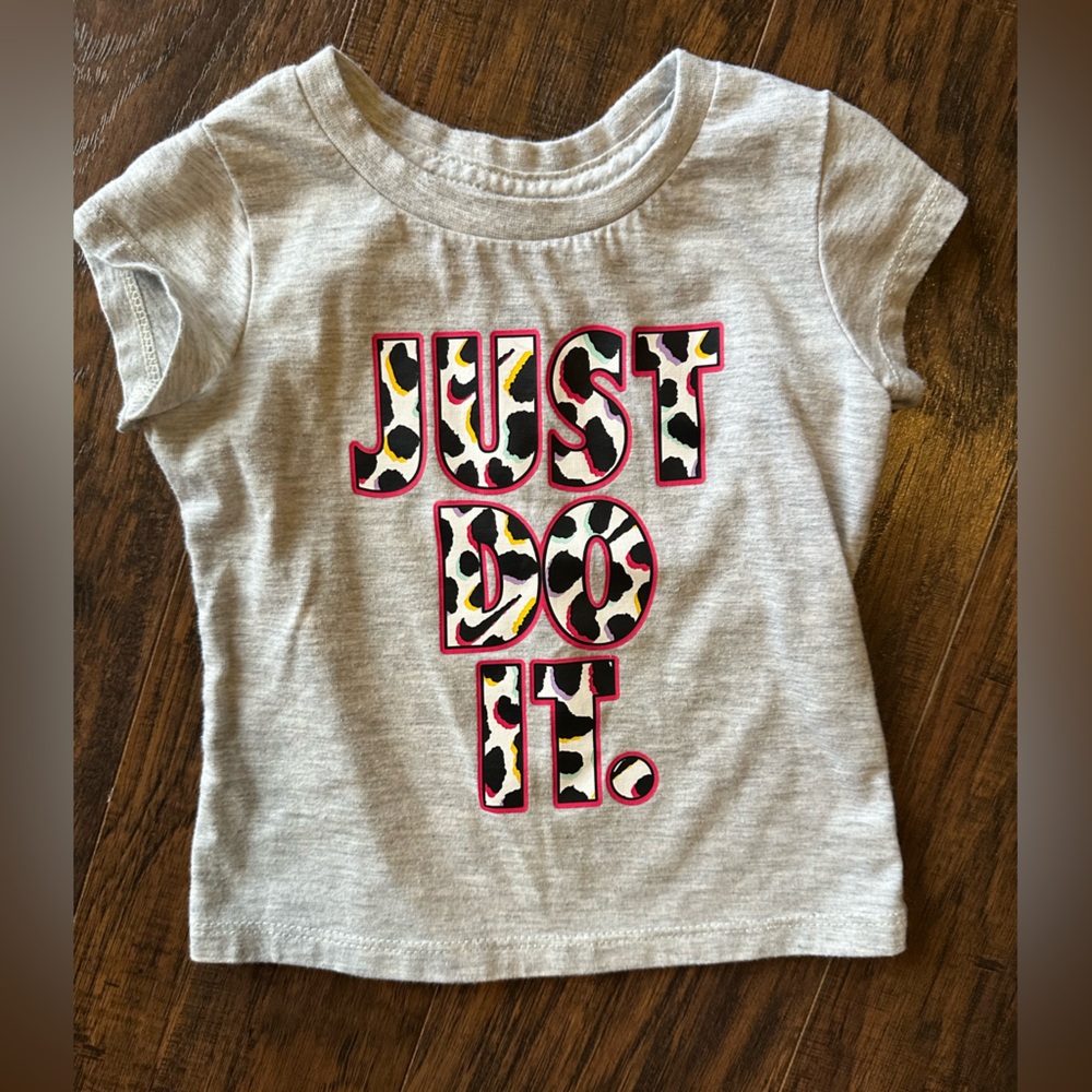 Nike Gray and Black Tee 2T